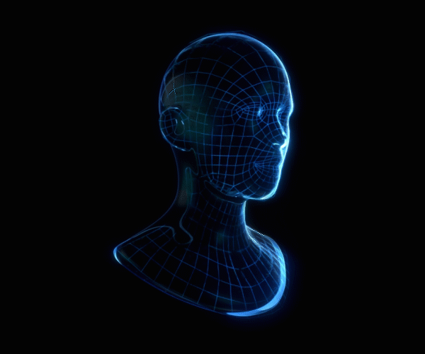 AI Head Wireframe